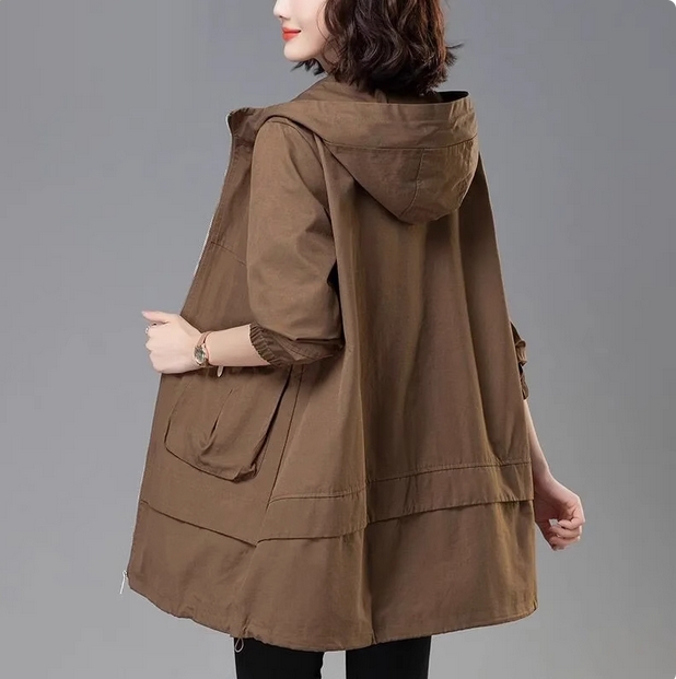 2025春秋新款女士风衣外套中长款小个子洋气爆款大码女装中年妈妈