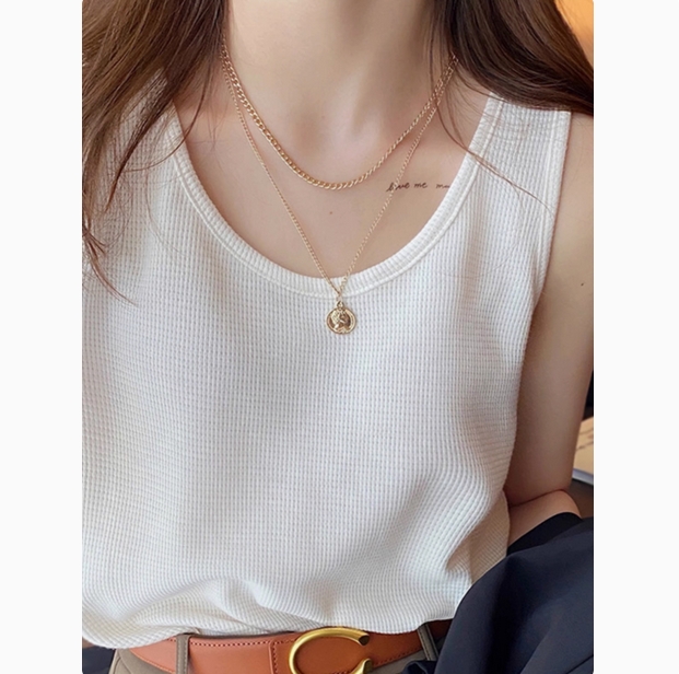 白色吊带背心女遮副乳宽肩带大码西装内搭打底衫夏季外穿无袖上衣